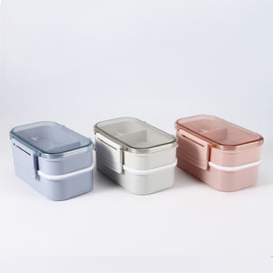 Tiffin Box 2 Boîte à lunch à verrouillage latéral Boîte à bento double couche Vente à chaud Produits <span class=keywords><strong>Aldi</strong></span> 1200ml Étanche avec diviseur Xiamen - Product Image 4