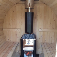 Sauna Luar Ruangan Tradisional Menggunakan Tungku Pembakar Kayu Uap Kayu Solid Tungku Kayu Sauna