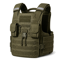 Gilet tactique modulaire d'entraînement pour hommes, porte-plaques lesté 40 LB avec poches pour plaques 10x12, MOLLE et hydratation 2L