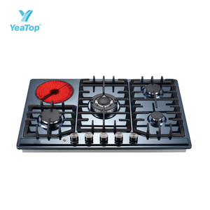 <span class=keywords><strong>Cocina</strong></span> de <span class=keywords><strong>Gas</strong></span> Integrada de Diseño Moderno 2026, Vidrio Templado, Multifunción, 5 Quemadores (4 de <span class=keywords><strong>Gas</strong></span> y 1 Eléctrico), Placa de Cocción de Cerámica para Uso Doméstico - Product Image 5
