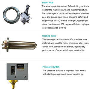 Nettoyeur vapeur haute pression certifié CE pour voiture, <span class=keywords><strong>machine</strong></span> de lavage vapeur pour l'intérieur de la voiture, élimine les mauvaises odeurs, 8 bars, produits de detailing automobile - Product Image 6