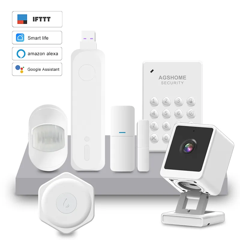AGSHOME Smart Home Security System Burglar Alarm Siren Wireless DIY Home Security Kit For House Apartment Office Work with Alexa