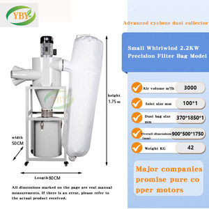 Nuevo Colector de <span class=keywords><strong>Polvo</strong></span> de Dos Etapas Yiboyuan, Separador Ciclónico + Filtro Hepa Pulse Jet para Virutas de Madera con 1 Año de Garantía - Product Image 4