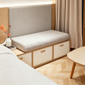 Customizable Bedroom Furniture Sets Modular Wooden <b>Bed</b> with <b>Sofa</b> Side Table & <b>Storage</b> Cabinet Wardrobe for Hotels And Apartment - Product Image 6