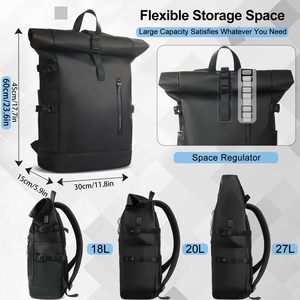 Free sample High-quality, factory-made, unisex roll-top <b>backpacks</b> for teens, <b>college</b>, and urban business offices - Product Image 3