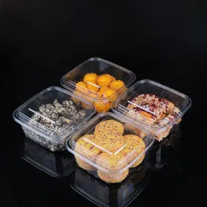 Caja de bandeja de embalaje de alimentos de plástico blíster desechable con tapa transparente en venta supermercado contenedor de embalaje de alimentos frescos