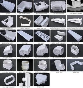 Gouttière en <span class=keywords><strong>PVC</strong></span> imperméable/tuyau de descente en plastique UPVC à bas prix pour maison de campagne/connecteur de gouttière pour villas - Product Image 2