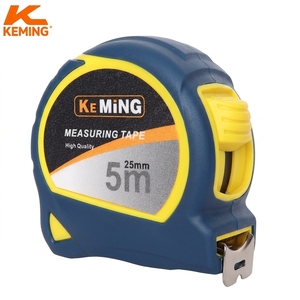 Ruban à mesurer KEMING en acier avec revêtement en caoutchouc bleu, 5 m x 25 mm, robuste et durable, en pouces et en mètres, 16 pieds, pour la construction - Product Image 1