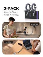 Câble USB C vers C LISEN, lot de 2, en silicone durable, chargeur rapide 60W, câble spiralé élastique pour transfert de données et charge de véhicules