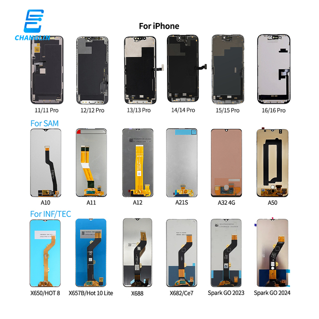 Factory Wholesale AMOLED Smartphone Display Compatible with Techno Infinix for Samsung for Huawei TCL Mobile Phone LCD Screens