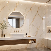 Panneau mural en PVC de style moderne 1220*2440 MM, finition brillante UV, effet marbre, insonorisant, imperméable, ignifuge, fluorescent, pour salle de bain et salle à manger