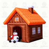 Maison gonflable de Noël Santa Grotto pour la décoration extérieure de Noël de cour tente de neige de maison de glace