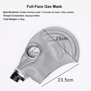 Masque à gaz de survie intégral tactique anti-toxique avec filtre pour peinture et filtre à charbon actif de 40 mm pour la poussière - Product Image 4