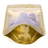 Sacs Doypack en aluminium mat transparent couleur or pour stockage alimentaire avec fermeture zip, vente en gros