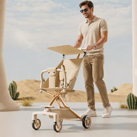 Poussette bébé pliable 3-en-1 en alliage d'aluminium léger et luxueux, chariot pour nouveau-né, capacité de charge de 20 kg pour enfants