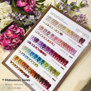 Smalto Gel UV LED Effetto <span class=keywords><strong>Occhio</strong></span> di <span class=keywords><strong>Gatto</strong></span> in 50 Colori, Non Tossico, Lunga Durata, Glitterato, Senza TPO, 15ml per Uso Professionale - Product Image 4