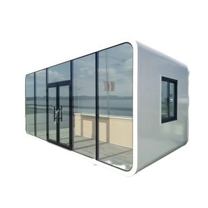 Module de bureau moderne en aluminium, rectangulaire, autoportant, mobile, pour extérieur - Product Image 1