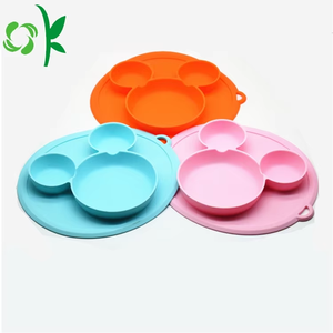 Bol en silicone amusant en forme de <span class=keywords><strong>Mickey</strong></span> pour bébé, facile à nettoyer, <span class=keywords><strong>assiette</strong></span> en silicone pour tout-petit, assiettes pour bébé - Product Image 5