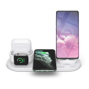 Soporte Multifuncional <span class=keywords><strong>6</strong></span> en 1 para Teléfono <span class=keywords><strong>Celular</strong></span> con Cargador Inalámbrico Rápido de 10w para iPhone, <span class=keywords><strong>iWatch</strong></span> y Airpods - Product Image 2