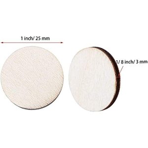 Bán buôn 100 pcs vòng tròn bằng gỗ Đồ trang trí gỗ chưa hoàn thành vòng tròn cho hàng thủ công và trang trí, laser cắt miếng tròn dropshipping - Product Image 6