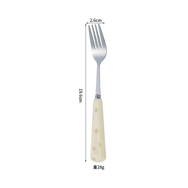 Tenedor para queso [mango de plástico, acero inoxidable 410]