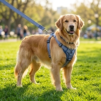 Laisse, collier et harnais pour chien en nylon/polyester durable avec logo personnalisé, sangle anti-traction pour accessoires de chien, chasse et plein air