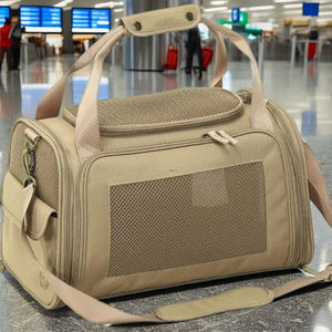 Havayolu onaylı TSA örgü taşınabilir kare naylon evcil hayvan taşıyıcı torba kediler köpekler için havaalanı altında-koltuk yumuşak taraflı seyahat taşıyıcısı OEM - Product Image 3