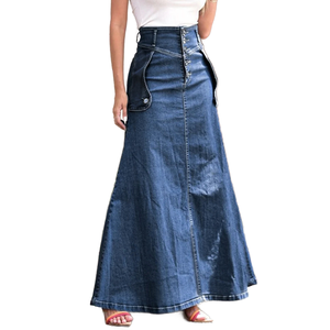 <span class=keywords><strong>Jupe</strong></span> mi-longue en <span class=keywords><strong>jean</strong></span> taille haute YUANBOFEI pour <span class=keywords><strong>femme</strong></span> – Confortable et ample pour le quotidien - Product Image 3