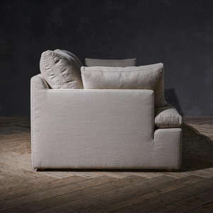 Divano Chesterfield <span class=keywords><strong>Bianco</strong></span> Minimalista di Lusso per Soggiorno, Comodo Divano in Stile Francese in Tessuto di Pino Riciclato - Product Image 2