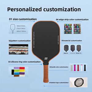 Raquette de pickleball pour enfants en fibre de carbone avec noyau en nid d'abeille de 16 mm d'épaisseur, ensemble complet, approuvée aux États-Unis pour l'extérieur - Product Image 2