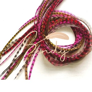 Bán Buôn Mỏng Dài Màu <span class=keywords><strong>Grizzly</strong></span> Dậu Lông Cho Phần Mở Rộng Tóc Fly Buộc DIY Làm Hàng Thủ Công Lông - Product Image 2
