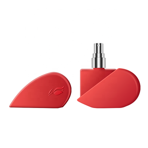 Bottiglie di profumo di vetro a forma di cuore d'amore a forma di cuore rosso unico vuote personalizzate facili da trasportare per profumo - Product Image 4