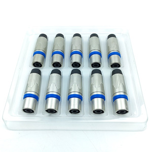 <b>Speaker</b> Connector 6mm 4 Pins Phone <b>Plug</b> Panel Mount Blue Insulation - Product Image 3