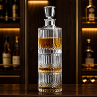 Ensemble de carafe à whisky en verre de 300 ml avec 2 verres à whisky, ensemble de carafe à liqueur en cristal pour bourbon et scotch, logo personnalisé