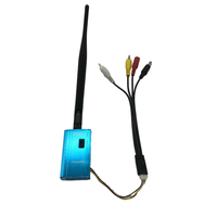 Kit de Transmisor y Receptor de Video de Largo Alcance de 1.5GHz y 1500mW, Sistema Inalámbrico Mini de 3000m para Cámaras CCTV, Helicópteros y FPV Metálico