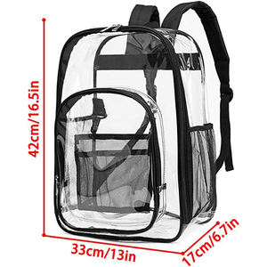 Holy Luck College Workplace <strong>Clear</strong> <strong>Backpack</strong> Heavy Duty PVC Transparent <strong>Backpack</strong> with Reinforced Strap - Product Image 1