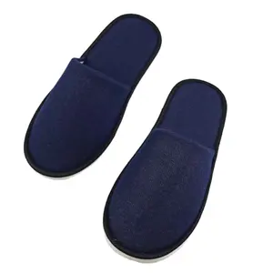 Jiaxing logo perjalanan hotel sandal handuk biru kustom Sandal spa murah hotel sandal wanita