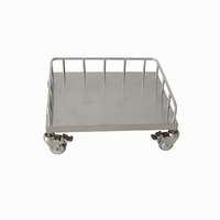 Chariot de manutention logistique HTS-LJ20 Turtle Cart en acier inoxydable 304, petit chariot à plateforme avec protection de seau de transfert, marque HTS personnalisée