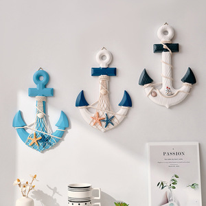 Mediterranean Style Sea Anchor <b>Wall</b> Hanging 33cm MDF Home <b>Decor</b> Art Pendant Irregular Shape - Product Image 1