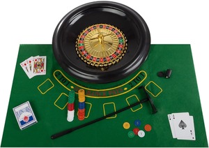 <span class=keywords><strong>Roulette</strong></span> de jeu réversible de 16 pouces Trademark Poker, jeu de <span class=keywords><strong>roulette</strong></span> et de blackjack avec 2 jeux de cartes en plastique, jetons en coton inclus - Product Image 3