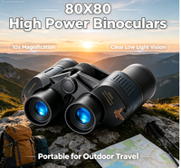 Jumelles 80x80 haute puissance HD avec prisme BAK4, revêtement vert FMC, légères et portables pour concerts, observation des oiseaux, voyages