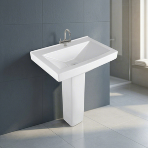 Round <b>Ceramic</b> Wash Hand Basin Pedestal Set Cera Porcelain Bathroom Sink Wall Mounted Full Pedestal Lavabo - Product Image 4