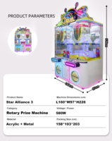 Machine à pinces à prix en métal pour 2 joueurs, thème spatial, multi-stations, à monnayeur, avec éclairage LED néon, pour salle d'arcade
