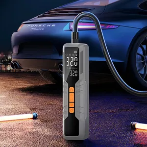 휴대용 미니 피스톤 공기 압축기 지능형 디지털 자동차 타이어 공기 펌프 12V 비상 점프 스타터