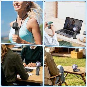 Mini ventilateur portable rechargeable USB 2000 mAh avec écran LED, réglable, refroidissement par compression de glace, électrique/à piles - Product Image 2