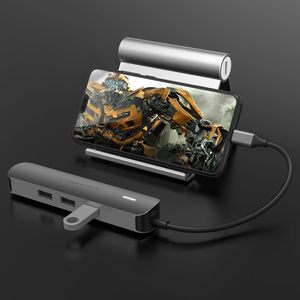 ฮับ USB-C <span class=keywords><strong>4</strong></span>-in-1 ยี่ห้อ SYONG พร้อมพอร์ต Gigabit Ethernet, RJ45 1000Mbps + พอร์ต USB 3.0 จำนวน 3 พอร์ต, อะแดปเตอร์ Type-C วัสดุอะลูมิเนียมสำหรับแล็ปท็อป ทีวี พีซี คอมพิวเตอร์ - Product Image 4