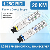 Convertisseur de média fibre optique Gigabit 1.25G SFP BIDI Hot-Plug 20km SC SMF 1310/1550nm avec prise en charge DDM, garantie 3 ans