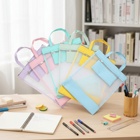 Sac de rangement portable transparent pour fichiers avec logo personnalisé pour manuels scolaires et documents de devoirs, livraison rapide