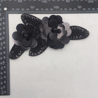 Applique de paillettes et de perles de couleur champagne faite à la main 3 D patchs de paillettes de fleurs perle de verre coudre sur applique pour les ventes