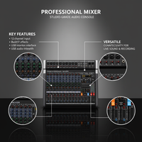 Console de mixage audio DJ UT-12, mixeur audio professionnel 12 canaux, 99 effets DSP pour studio d'enregistrement, petite scène, spectacle